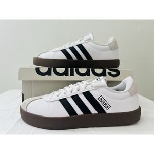 Adidas VL Court 3.0 Womens Skateboard WhiteBlack Brown Sneakers Shoes ID8797 6.5